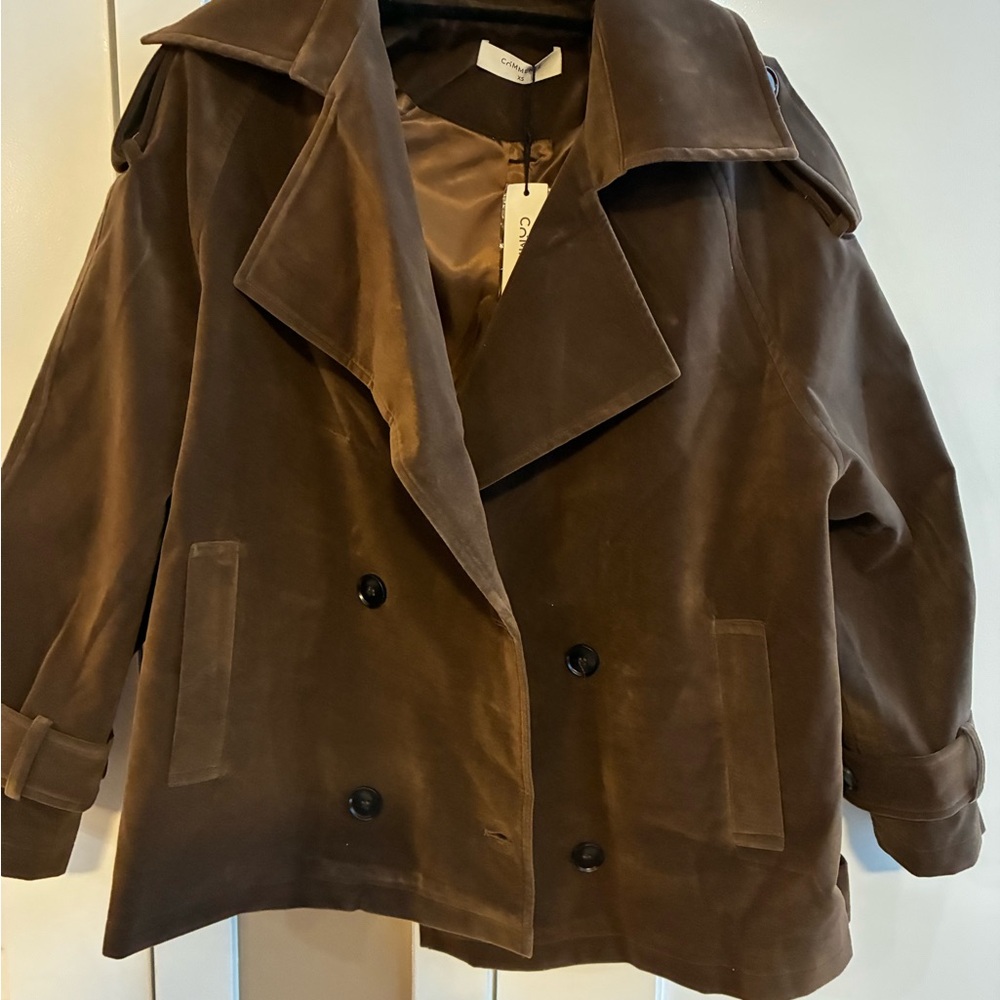 Brown Double-Breasted Women's Coat